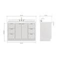 thumbnail image 4 of ARIEL Milan 55 Inch Single Oval Sink Bathroom Vanity with Pure White Quartz Countertop 1.5 Inch in Warm White, 4 of 7
