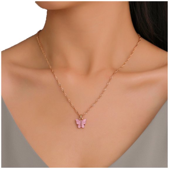 Dvkptbk Eari Ng Sweet Necklace Acrylic Color Clavicle Chain Necklace Jewelry
