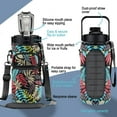 thumbnail image 2 of Tropical Leaves Half Gallon Water Bottle with Sleeve 1/2 Gallon Water Bottle 64 Oz Water Bottle with Time Marker, Motivational Water Bottle Half Gallon Water Bottle with Straw for Women Gym Pregnance, 2 of 5