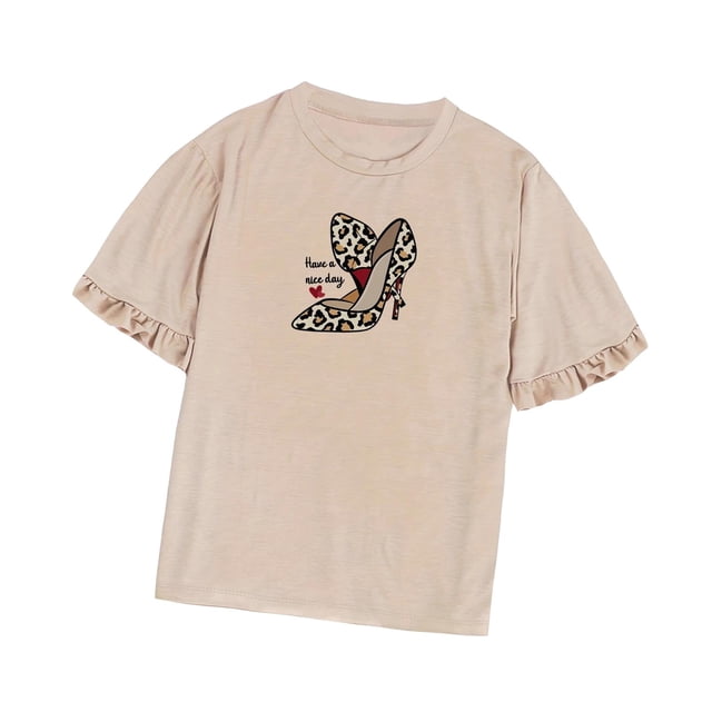 Trajes De Manga Corta Con Volantes Para Mujer, Top De Verano Para Trabajo Con Cuello Redondo Y Vacaciones Para Mujer