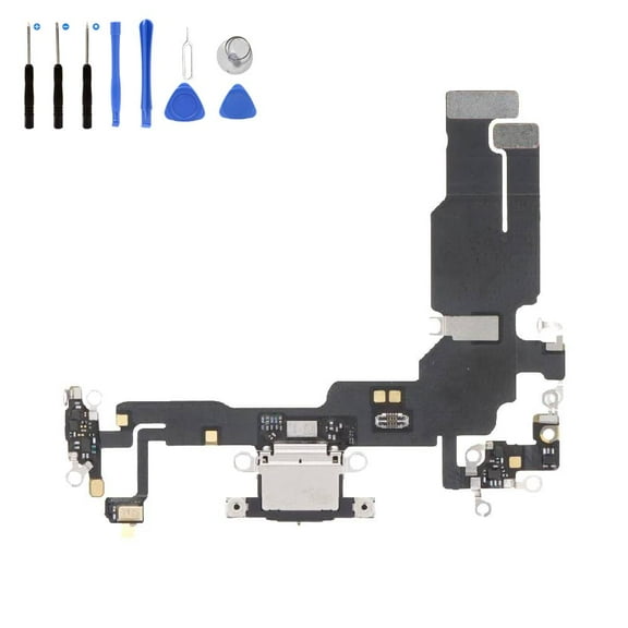 Eutoping USB Charging Port For Apple iPhone 15 Black Dock Connector Charger Board Flex Cable Assembly Replacement with tool
