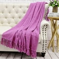 thumbnail image 3 of Home Soft Things Reversible Tweed Throw Blanket, Super Soft & Cozy - Violet, 50x60", 3 of 8