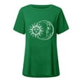thumbnail image 2 of Qiylii Women Long Loose T-shirt, Sun and Moon Print Short Sleeve Round Neck Summer Tops, Plus Size S-XXXXXL, 2 of 5