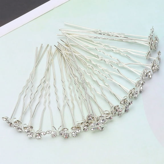 COOPHYA 19Pcs Elegant Hair Pins White U Shaped Bridal Accessories for Women Wedding