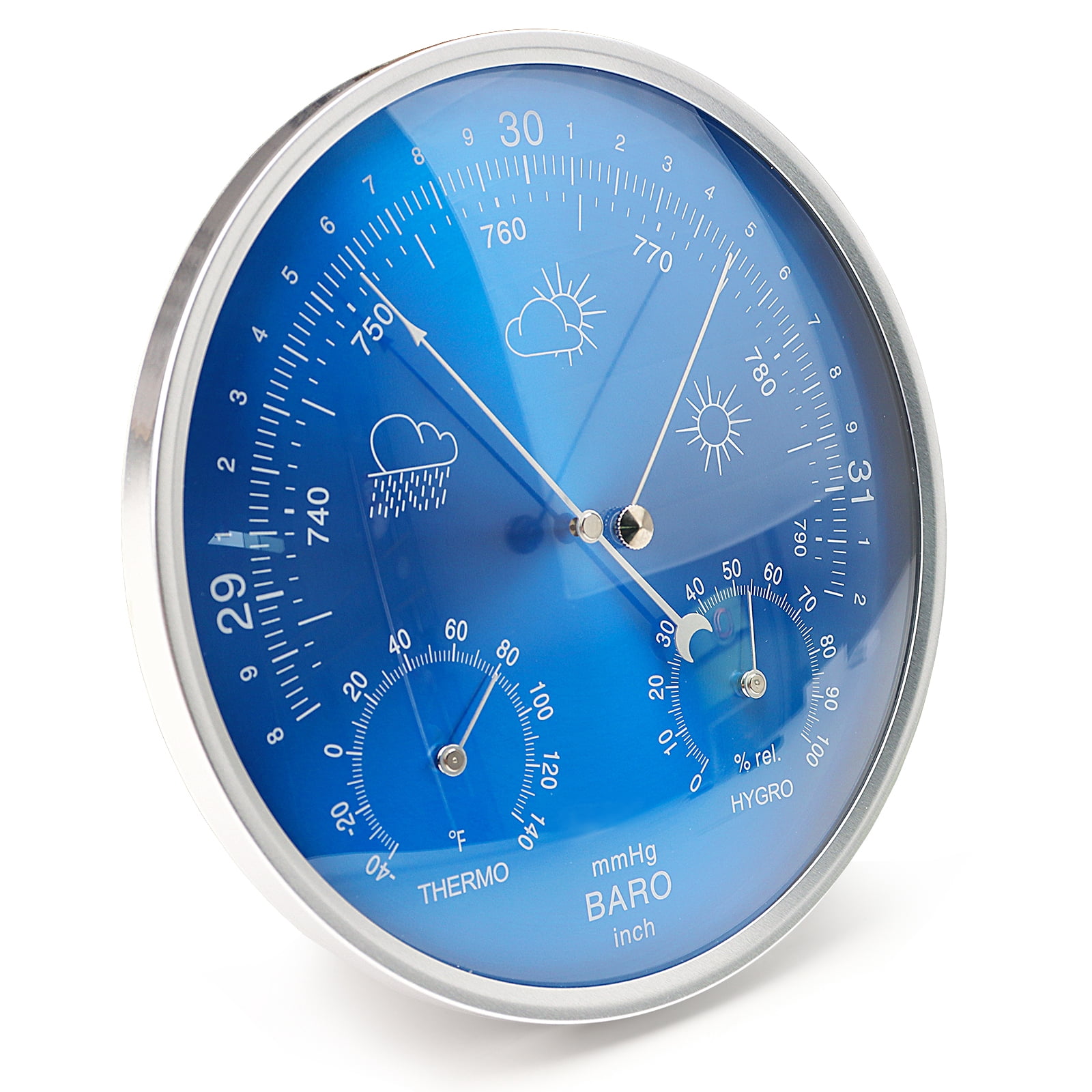 3-in-1 All-Season Wall Hanging Thermometer, Barometer, Hygrometer | Accurate Weather Station for Home and Office | Fahrenheit Edition in/Outdoor