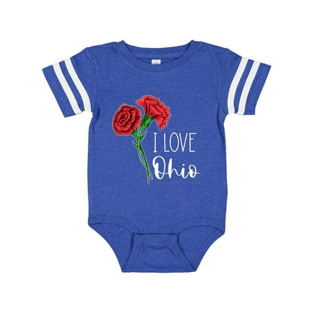

Inktastic I Love Ohio with Red Carnations Gift Baby Boy or Baby Girl Bodysuit