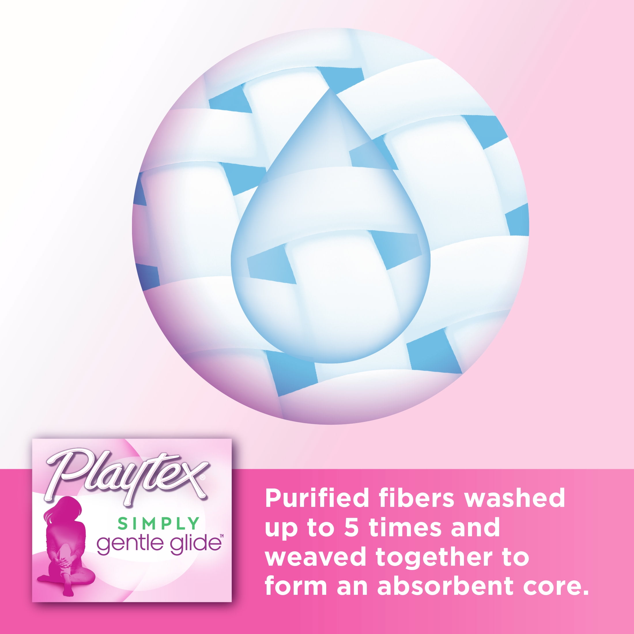 Playtex Simply Gentle Glide Tampons, Unscented, Regular, 40 Ct