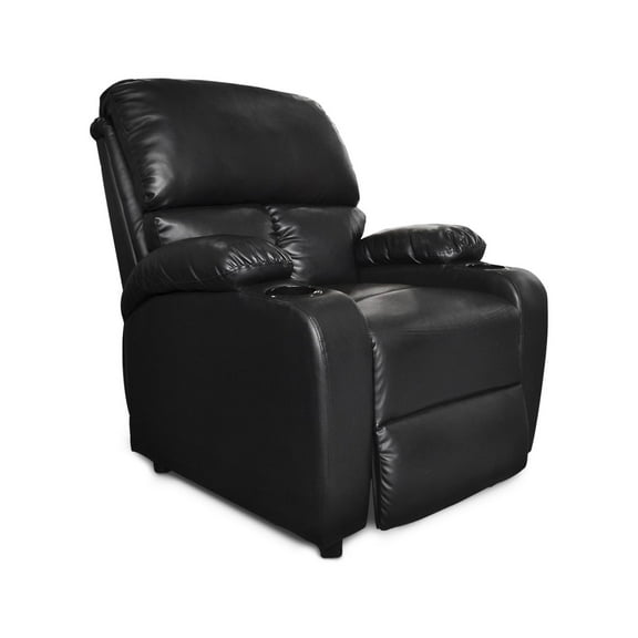 Sillón Reposet Midtown Concept Reclinable tapizado en simil cuero negro