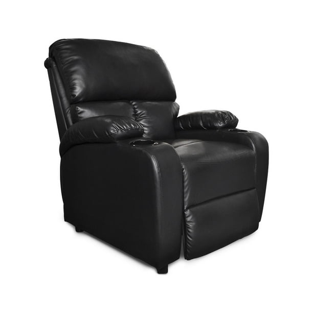 Sillón Reposet Midtown Concept Reclinable tapizado en simil cuero negro