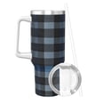 thumbnail image 2 of 40zo Ice Bar Cup With Handle Double Insulation Large Capacity Rust Prevention For Daily Travel And Other Scenes Darkslateblue Buffalo Plaid Check Tartan Scotland_4, 2 of 8