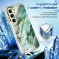 thumbnail image 6 of Marble Floral Pattern Case for Samsung Galaxy S23, Soft Silicone Shockproof Clear Bumper Slim Fit Cover with Screen Protector MagSafe Wireless Charging Lens Protection Case,Green Marble, 6 of 8