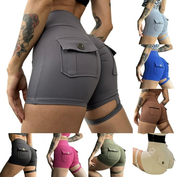 APEXFWDT 3"Biker Shorts with Pockets for Women High Waisted Tummy Control Workout Shorts for Gym Yoga Womens Casual Booty Shorts