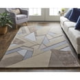 thumbnail image 6 of HomeRoots 5' X 8' Tan Brown And Blue Wool Geometric Tufted Handmade Area Rug, 6 of 10