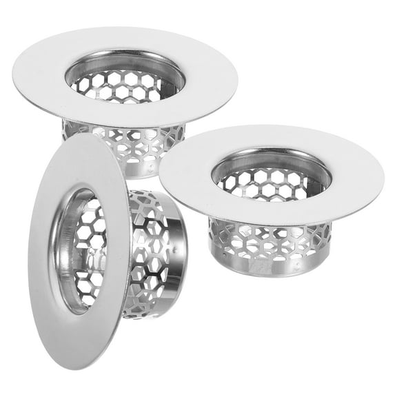 unbranded  3 Pcs Floor Drain Filter Hair Catcher for Washbasin Plug Silver