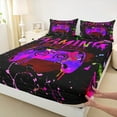 thumbnail image 3 of Gamer Fitted Sheet Twin Size,Gaming Bedding Sets Teens Gamer Room Decor,Video Game Console Gaming Bed Sheets Purple Pink Green Tie Dye Sheets, 3 of 5