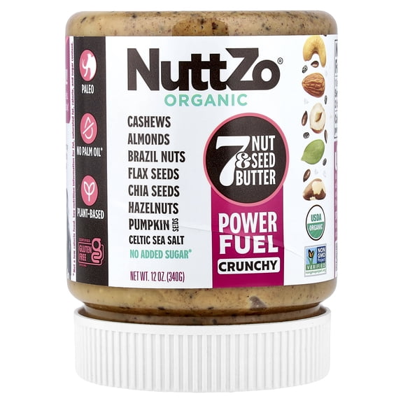 Nuttzo Seven Nut & Seed Butter Power Fuel, Crunchy, 12 Oz.