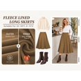 thumbnail image 2 of TEMOFON Womens Midi Skirt High Waisted A Line Skirt Button Front Long Skirt Casual Winter Skirt Fall Fashion Skirt for Women Brown, 2 of 7