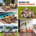 thumbnail image 4 of Fall Buffalo Plaid Outdoor Rug for Patio/Deck/Porch, Non-Slip Large Area Rug 5 x 8 Ft, Vintage Red Green Check Farmhouse Indoor Outdoor Rugs Washable Area Rugs, Reversible Camping Rug Carpet Runner, 4 of 8