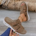 thumbnail image 4 of Women's Platform Wedges Sandals Comfortable Non Slip Slides Lightweight Open Toe Backless Beach Sandal Brown Size 7, 4 of 7