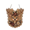 thumbnail image 2 of olkpmnmk Christmas Pearl Diamond Art, Pearl Art Christmas Ornaments, Deer Head Shaped Hanging Ornament with Metal Chain, Lace Edge Acrylic Board,3D Diamond Art Christmas for Holiday Home Decor, 2 of 4