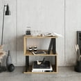 thumbnail image 2 of Decorotika Lima 25" Metal Wood Side End Table, Oak Black Veneer, 2 of 5