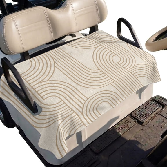 Golf Cart Seat Cover Parallel Arching Lines Club Car Golf Cart Seat Covers Soft Absorbent Golfcart Towel Blanket Beige Wave Tracks Golf Seat Covers for Cart Decor Fits 2 & 4 Passenger 51"x31"