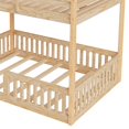 thumbnail image 6 of Bellemave Full over Full Bunk Bed Solid Wood Bunk Bed Frame with Guardrails and Ladder Heavy Duty Floor Bunk Bed for Teens, No Box Spring Needed (Natural), 6 of 9