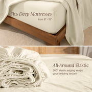 Bare Home Linen Sheet Set - Deep Pocket - Breathable - 4-Pieces - Queen, Natural