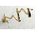 thumbnail image 4 of Kingston Brass KS2107BPL Bel-Air Two-Handle 1-Hole Wall Mount Pot Filler Faucet in Brushed Brass, 4 of 8