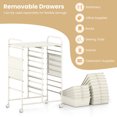 thumbnail image 5 of 15-Drawer Rolling Storage Cart with Metal Tabletop and Pegboard, Scrapbook Paper Office School Organizer,White, 5 of 8
