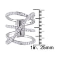 thumbnail image 3 of White Topaz 2 2/5 Carat (ctw) Crossover Split Shank Ring In Sterling Silver, 3 of 3