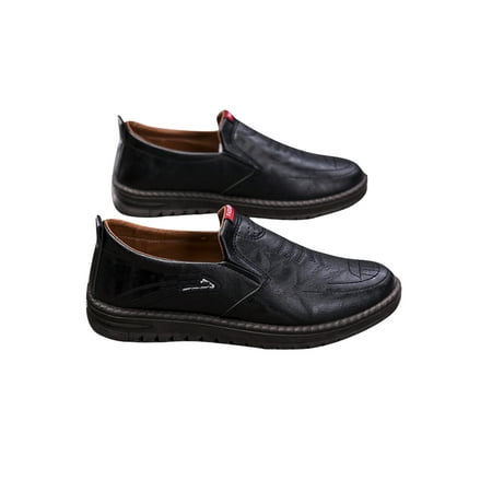 

Ritualay Mens Flats Comfort Casual Shoes Classic Loafers Non-Slip Lightweight Dress Shoe Wedding Office Slip On Black 9