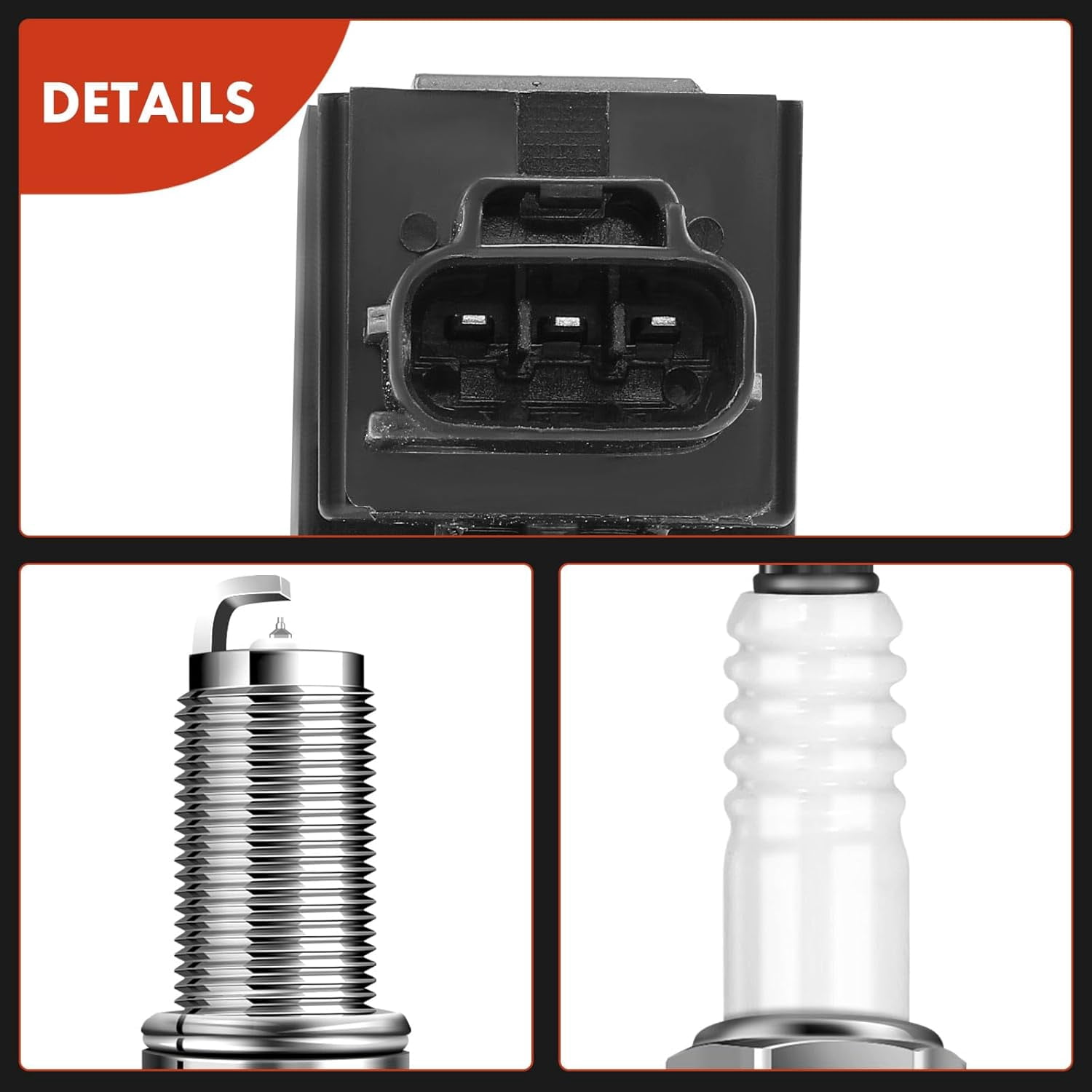 A-Premium Set of 3 Ignition Coil Pack and Iridium Spark Plugs Compatible with Mitsubishi Mirage 2014-2015 L3 1.2L Replace# 1832A057