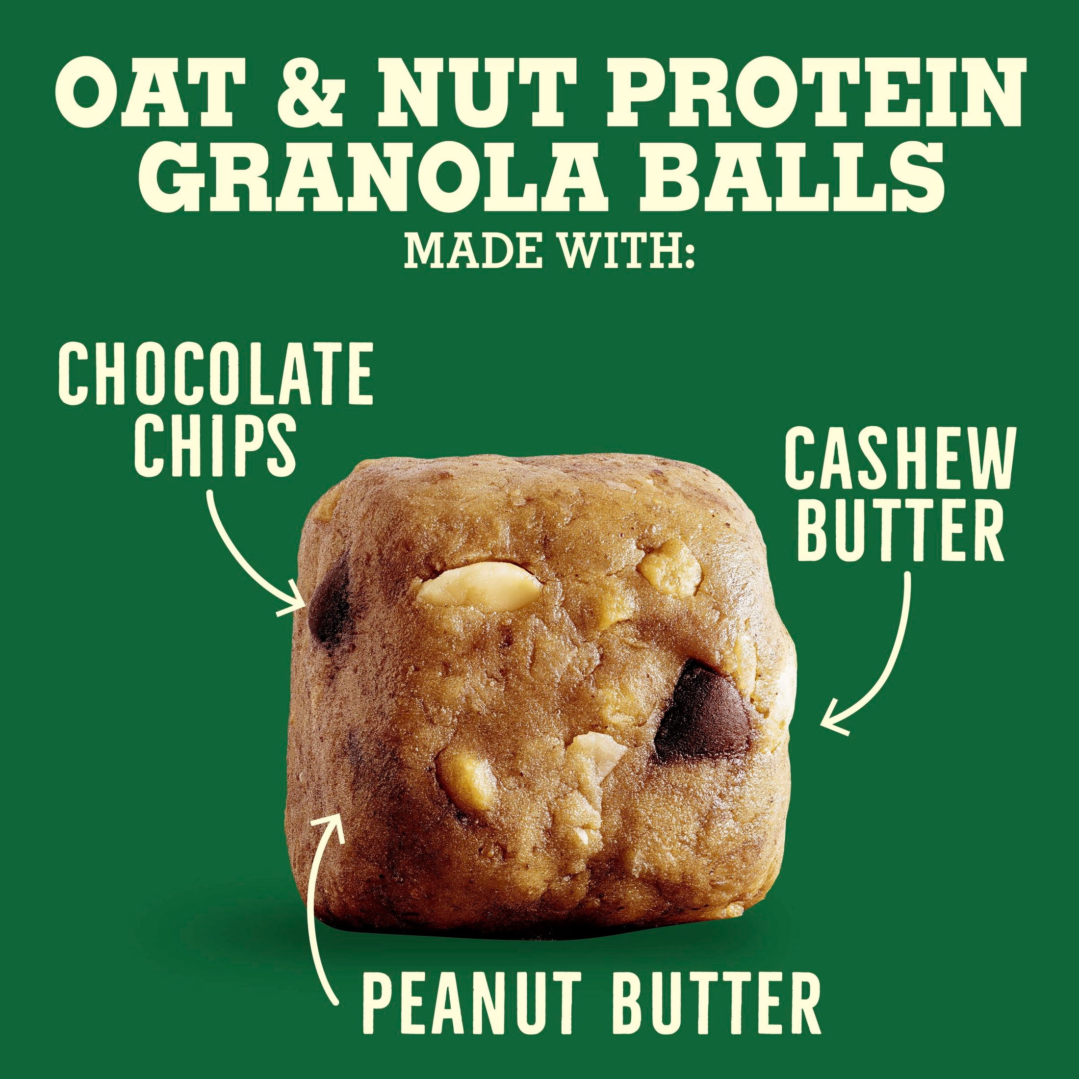 Nature Valley Oat and Nut Protein Granola Balls, Peanut Butter and Chocolate Chip, 7.94 oz
