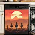 thumbnail image 4 of Dishwasher Magnet Cover, Western Cowboy Sunset Decorative Refrigerator Magnet, 23 x 26 Inch Trimmable Dishwasher Front Panel Cover for Home Kitchen Laundry Decorations, Easy Clean, 4 of 6