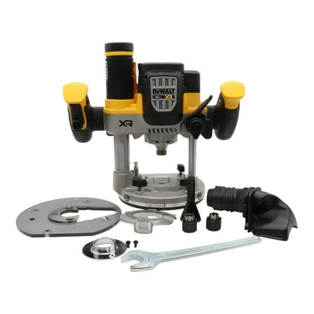 DEWALT 20V MAX XR 2-1/4 Peak HP Cordless Plunge Router, Brushless Motor, Variable Speed 16,000–25,500 RPM. Collets, Dual LED Lights, Dust Extraction, Battery and Charger Sold Separately (Tool Only)