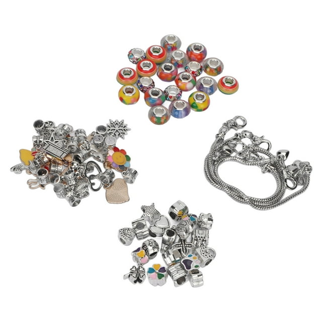 Charm Bracelet Making Kit, Small Portable Multi Purpose Jewelry Making Kit Easy To Use For Party Game Green,Colorful,Pink K9