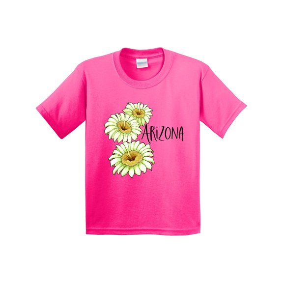 Inktastic Arizona Saguaro Cactus Flowers Youth T-Shirt