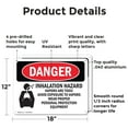thumbnail image 2 of (2 Pack) Inhalation Hazard Vapors Toxic OSHA Danger Sign 18 Inch X 12 Inch Indoor / Outdoor Rust-Free Aluminum Metal Signs for Workplace, Workshop, and Construction Site, Made in the, 2 of 8