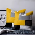 thumbnail image 2 of Yellow Grey Geometric 26x26 Pillow Covers Set of 2, Modern Black White Abstract Art Throw Pillow Covers Decorative Couch Cushion Case, Microfiber Square Pillowcases for Bedroom Car Living Room, 2 of 7
