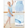 thumbnail image 7 of Stelle Ballet Short Sleeve Leotard with Separate Adjustable Tie Skirt Tights Dance Dress Outfit for Girls,Blue,4T, 7 of 7