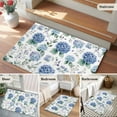 thumbnail image 6 of Blue Spring Floral Bathroom Mat 2x3 FT, Non Slip Small Kitchen Mat, Watercolor Botanical Elegant Washable Soft Backed Front Door Throw Rug Non-Shedding Indoor Outdoor Doormat for Entryway Sink, 6 of 9