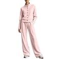 thumbnail image 2 of Women's Wide Leg Casual Sweatsuit Set Cardigan and Sweatpants, 2 of 6