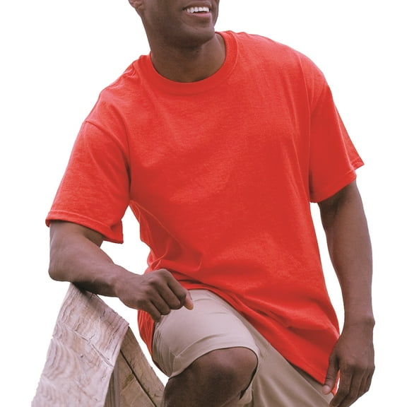 Gildan Adult Cotton Short Sleeve Red Crew T-Shirt, 1-Pack, Large