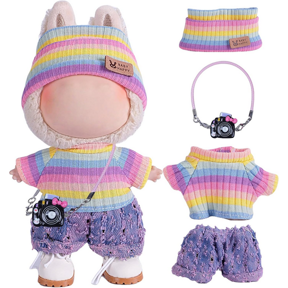Clothing for 17cm Plush,LA BU Pet Clothing Outfit Only Clothing Accessories for 17cm Plush Sweater Hoodie Clothing