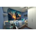 thumbnail image 2 of JOOCAR Tapestry Banner Star Wars Mandalorian Yoda Blue Death Star Wall Posters Wall Hanging Decoration for Bedroom Dorm Cool-for Party Art Wall Tapestry (59" x 71), 2 of 6