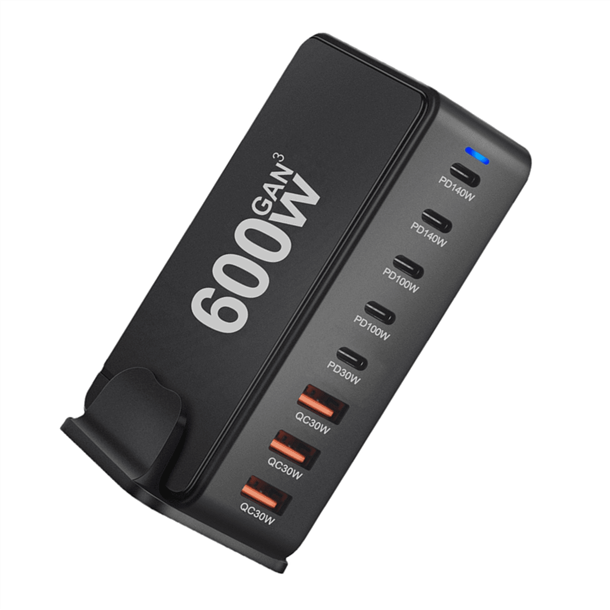 Fast Charging 600W Desktop GaN Quick PD Charger 8 Ports USB Type C Mobile Phone Laptop PC Dock Stand US Plug