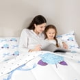 thumbnail image 4 of Erosebridal Garden Hydrandrea Flower Twin Comforter Sets for Girls, Kawaii Blue Bow-Tie Bedding Set, Reversible 2-Piece, 1 Comforter and 1 Pillowcase, 4 of 6