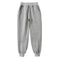 thumbnail image 4 of THDHVS Pants for Boys,Solid Knit Sweatpants Cuffed Hem School Casual Sports Wear for Kids Spring Fall,Boys Sweatpants,Gray 5-6 Years, 4 of 9