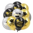 thumbnail image 5 of Kit de pancartas y globos de graduación, pancarta de graduación, globos de látex de graduación de oro negro para decoraciones de graduación de la universidad de la escuela secundaria, 5 of 5